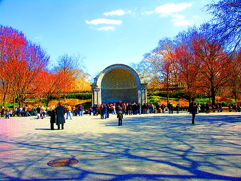 central park spring pictures. Band Shell in Central Park