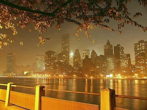 new york city skyline at night. NY- New York City Skyline from