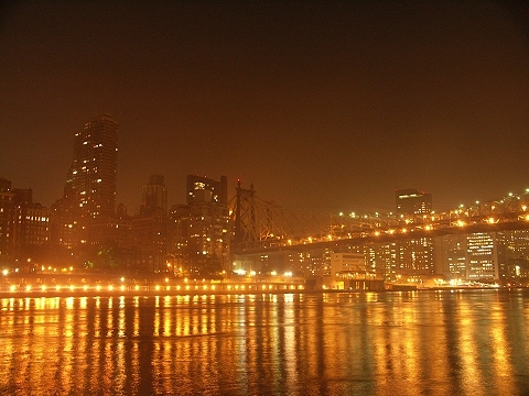 new york city skyline at sunset. new york city skyline night.