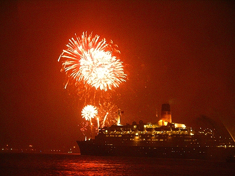 statue of liberty fireworks. at Statue of Liberty