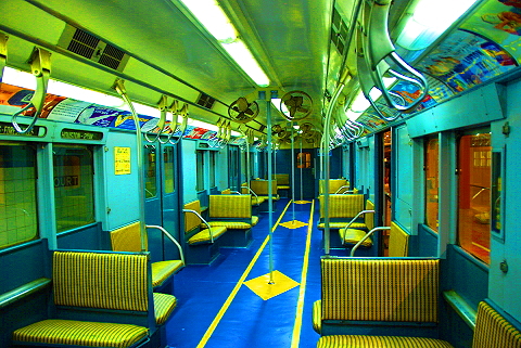 new york city subway car. and New York City. NY-