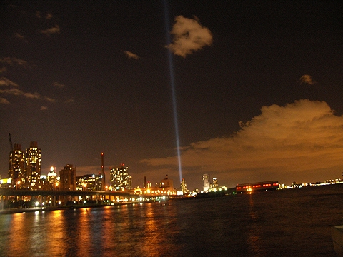 people jumping from twin towers 9 11. NY- Twin Towers Lit Up